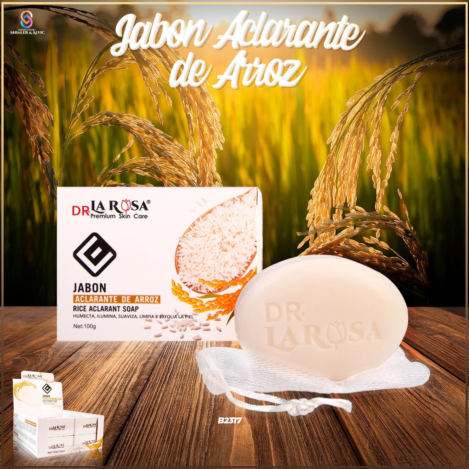 JABON ACLARANTE DE ARROZ DR. LA ROSA