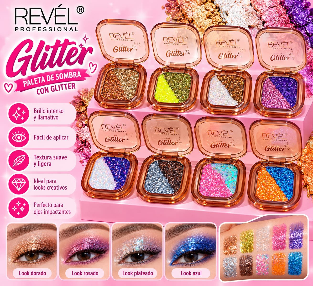 PALETA DE CARTERA GLITTER / REVEL