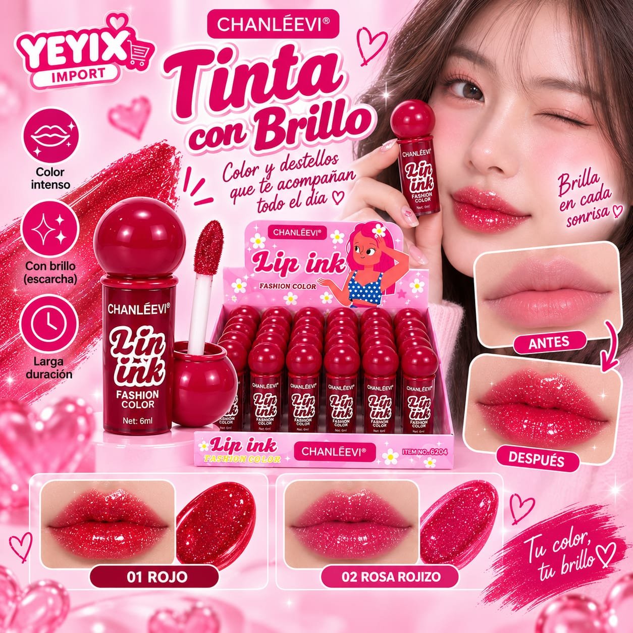TINTA CON BRILLO - CHANLEEVI