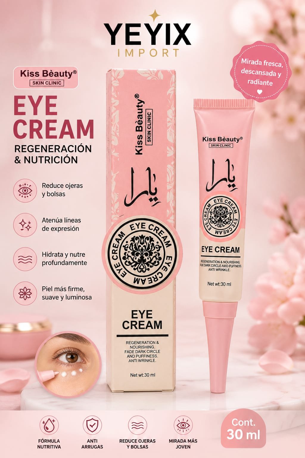 CREMA PARA OJERAS / KISS BEAUTY