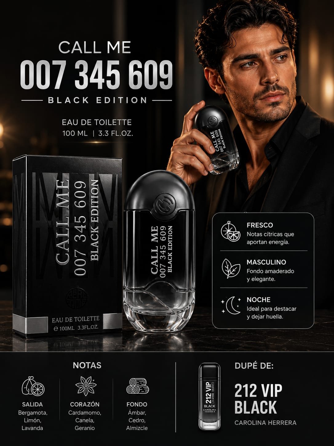 PERFUME CALL ME DUPE DE 212 VIP BLACK