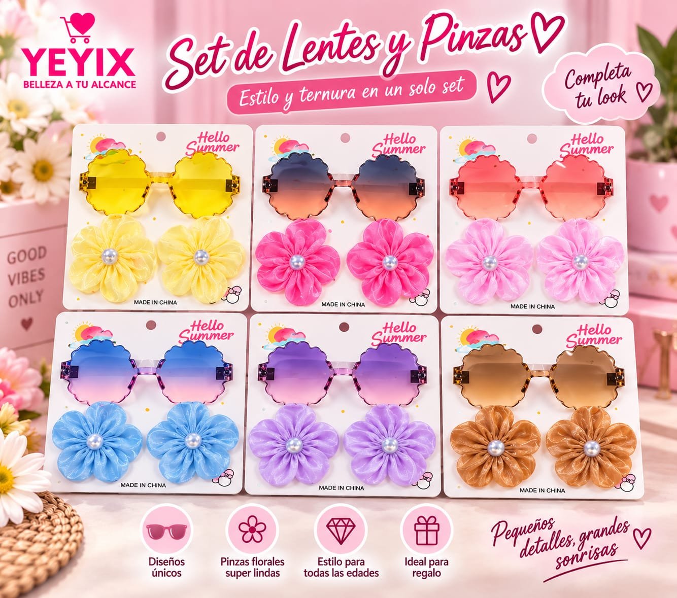 GAFAS + GANCHOS FLOR