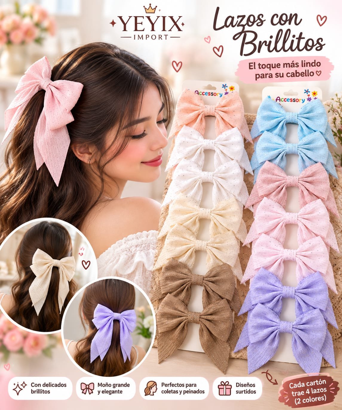 LAZOS CON BRILLO - 4pcs