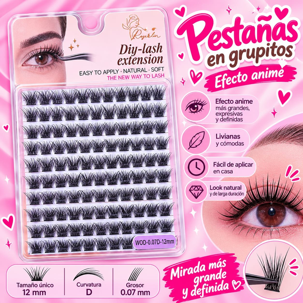 PESTAÑAS TIPO ANIME 120 pcs