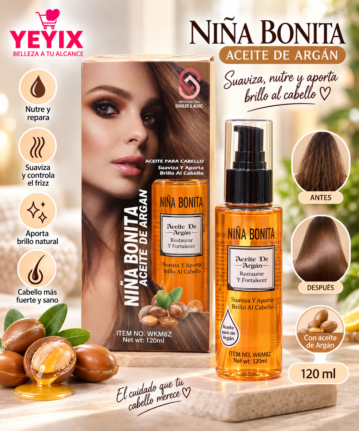 ACEITE DE ARGAN - NIÑA BONITA 120ml.