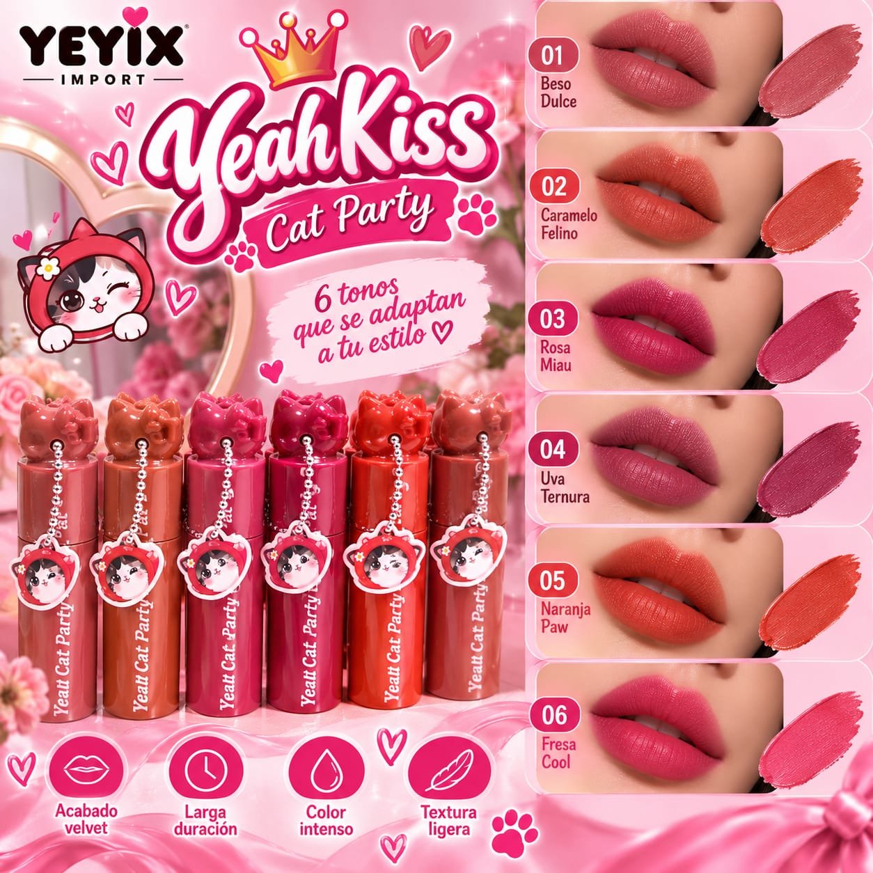 LABIAL GATITO CON LLAVERO